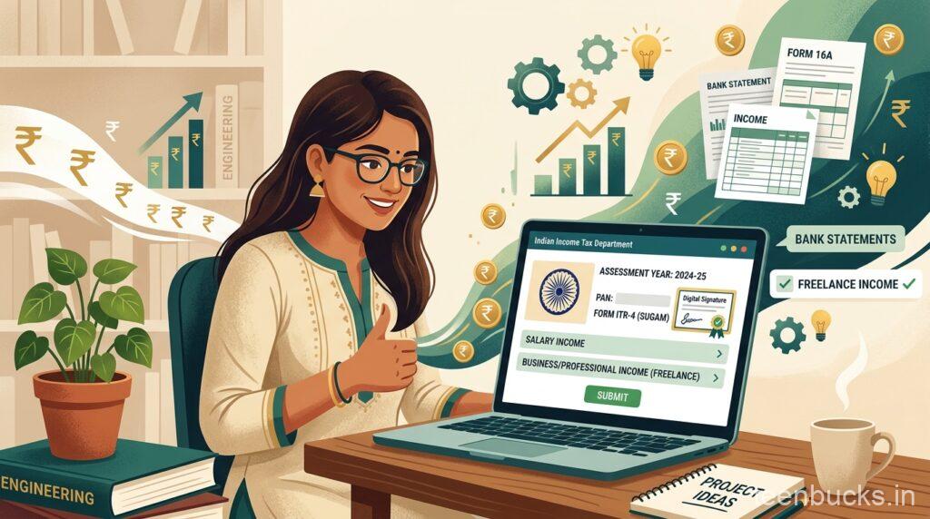 How to File ITR as a Student with Freelance Income India 2026 No CA Needed