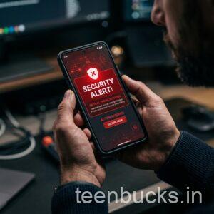 Cyber security alert on phone