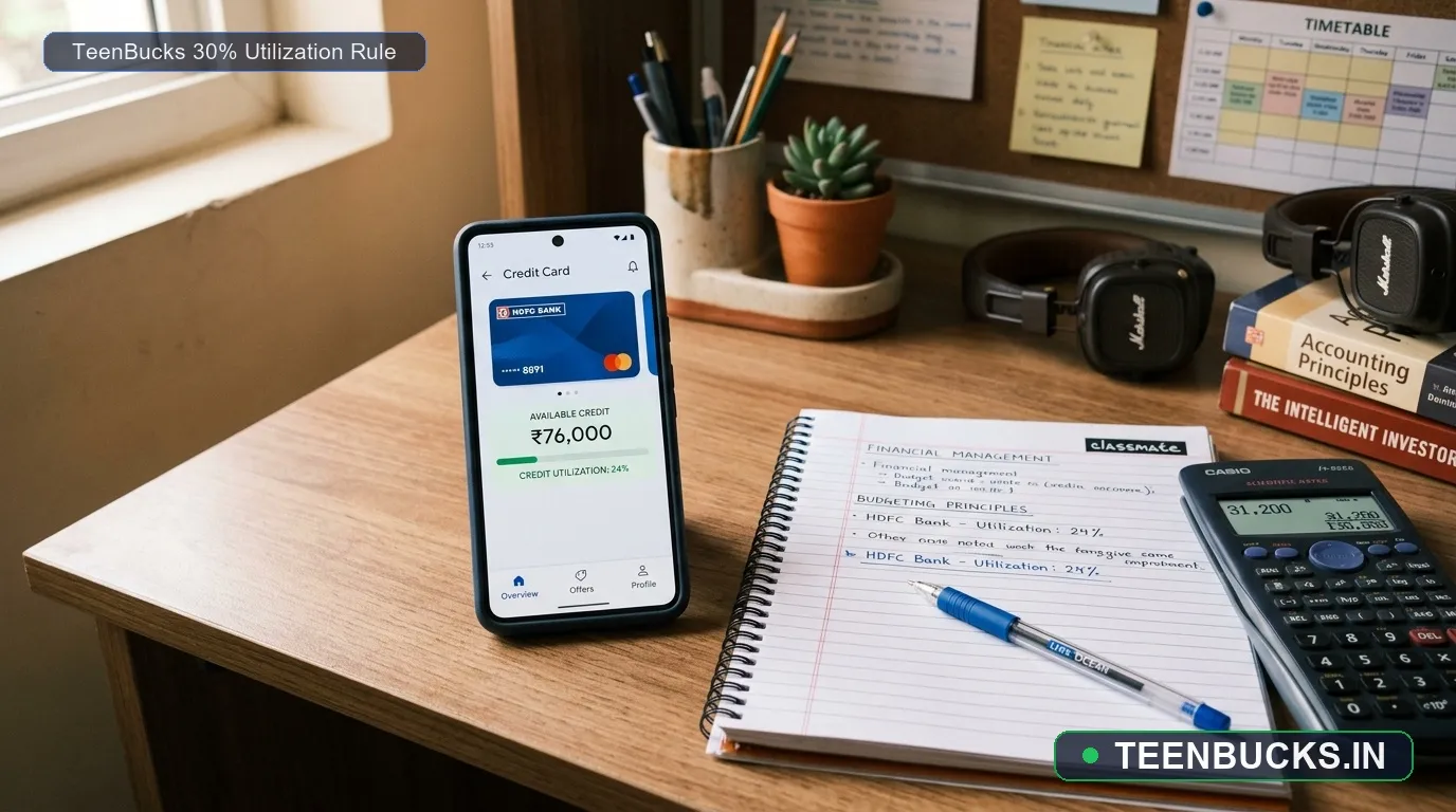 Keeping credit card utilization below 30 percent on mobile banking app