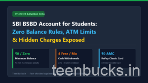 SBI BSBD Zero Balance Account for Students Hidden Limits and Charges 2026