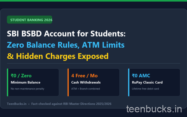 SBI Basic Savings Bank Deposit (BSBD) Account for Students: Hidden Limits, Charges & Minimum Balance Rules (2026)