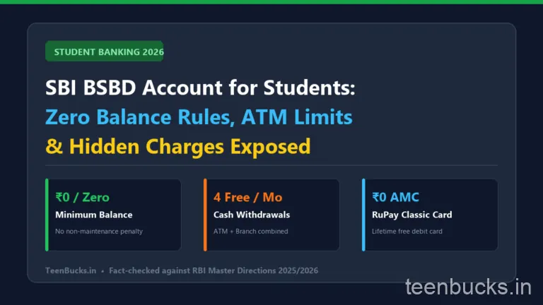 SBI Basic Savings Bank Deposit (BSBD) Account for Students: Hidden Limits, Charges & Minimum Balance Rules (2026)