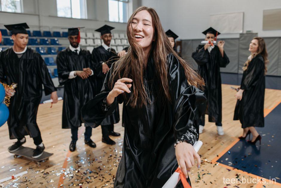 Indian graduate in convocation gown confident about career growth and education loan repayment under Section 80E