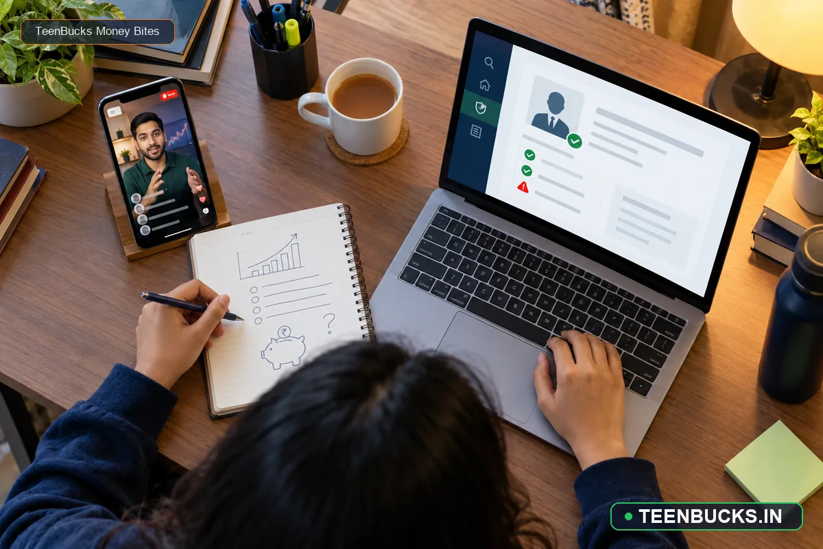 Student checking whether a social media trading adviser is registered with SEBI
